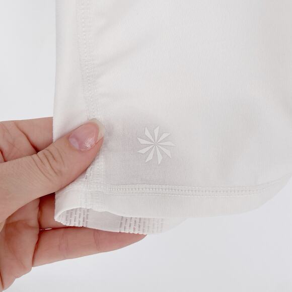 Athleta Kettlebella Small Racerback Workout Top White Mesh Back Gym Workout - Picture 6 of 8